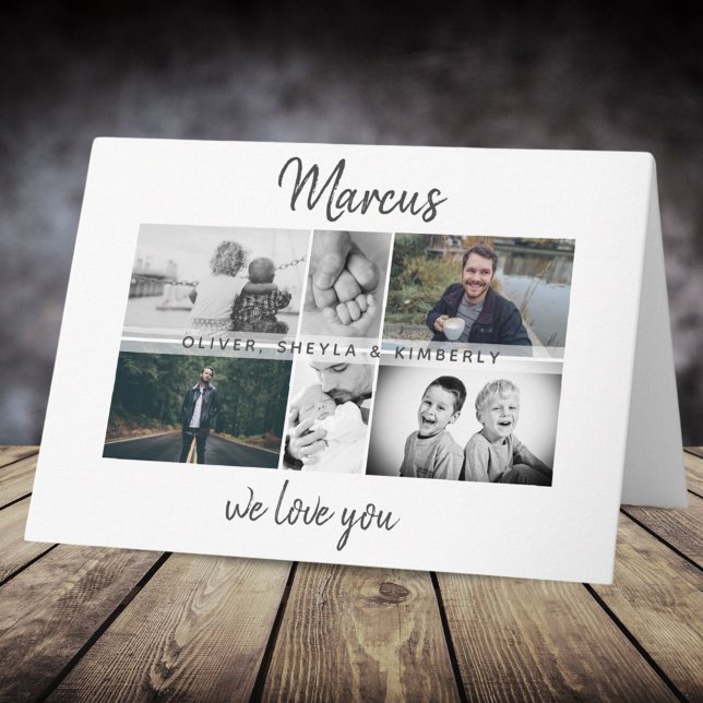 Carte Père avec enfants et papa de famille Collage de ph (Créateur téléchargé)