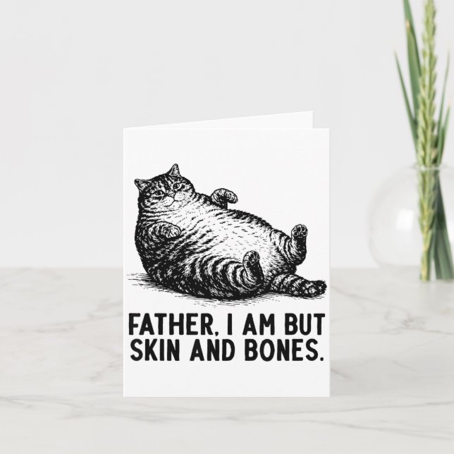 Carte Père Chat Je Suis Mais Peau Et Os  (Devant)