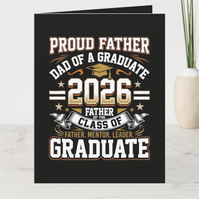 Carte Père fier de la promotion 2026 diplômé (Devant)
