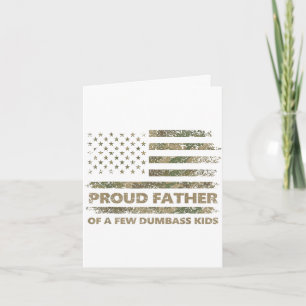 Carte Père fier de quelques enfants drôle camo de la fêt