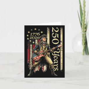 Carte Père Fondateur Vintage Jouant de la Guitare 250 An