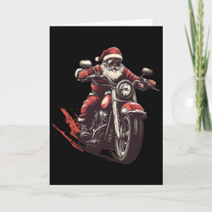 Carte Père Noël à moto Biker Amateur de moto X