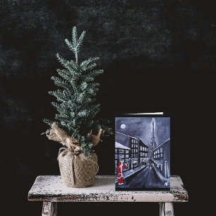 Carte Père Noël à Paris Peinture d'Alfred Fox