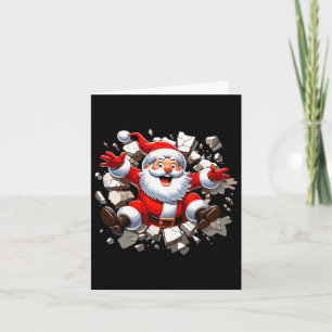 Carte Père Noël à travers les Murs Noël Enfants Garçons