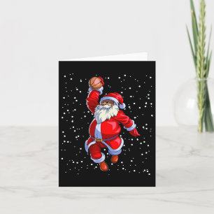 Carte Père Noël afro-américain noir basket-ball Afro