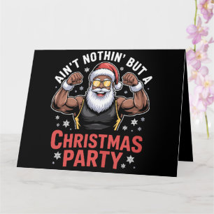 Carte Père Noël afro-américain Pyjama de Noël