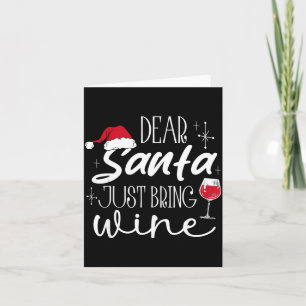 Carte Père Noël Apporte Juste du Vin Noël Boire Fami
