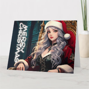 Carte Père Noël aux cheveux argentés – Joyeux Noël