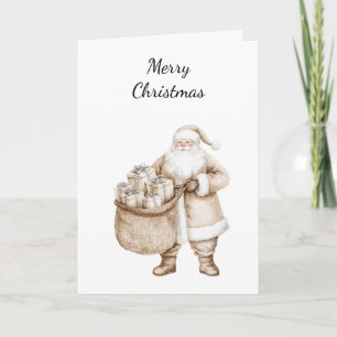 Carte Père Noël avec cadeaux Noël