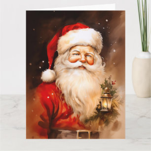 Carte Père Noël avec lanterne