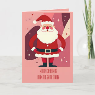 Carte Père Noël avec les mains sur les hanches étant joy