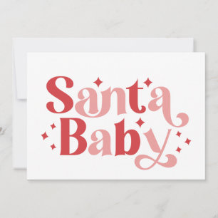 Carte Père Noël Baby - Typographie de Noël rétro
