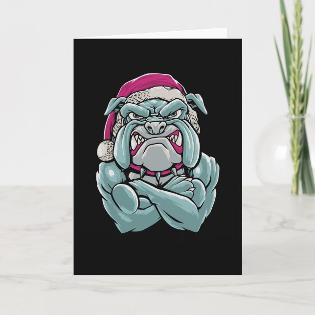 Carte Père Noël Bouledogue (Devant)