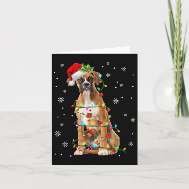 Carte Père Noël Boxer Noël Lumières Noël Noël Hommes Amo (Devant)