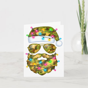 Carte Père Noël Camo Lunettes de soleil Camouflage Drôle
