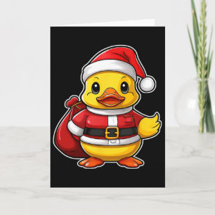 Carte Père Noël Canard en Caoutchouc Joyeux Noël Festif