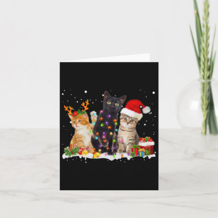 Carte Père Noël Cat Light Superbe Reindeer Pyjama Noël