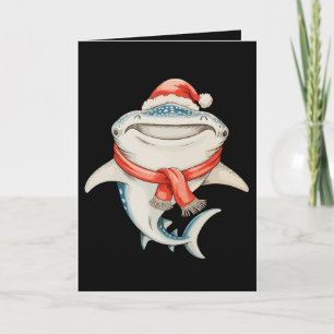 Carte Père Noël Chapeau Requin Baleine Noël Vacances