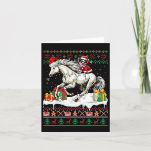 Carte Père Noël Chihuahua équitation Cheval Noël Sweat L