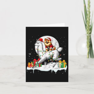 Carte Père Noël Chow Chow Riding Llama Propriétaire de N