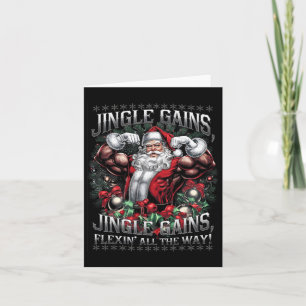 Carte Père Noël Christmas Gym entraînement Jingle Gains