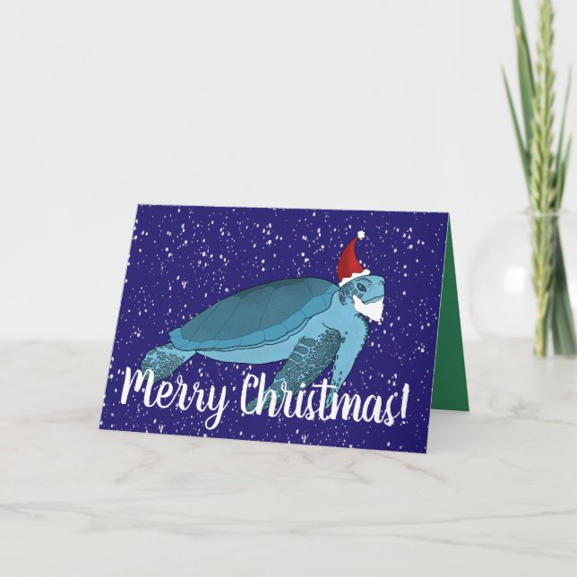 Carte Père Noël Christmas Sea Turtle (Devant)