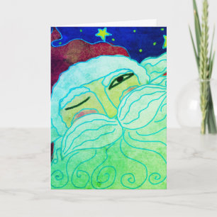 Carte Père Noël clignant abstrait Art