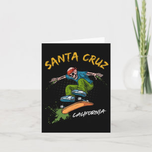 Carte Père Noël-cruz Skeleton Skateboard Beach Funny Hal