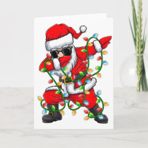 Carte Père Noël Dabbing Lumières de Noël Filles Garçons