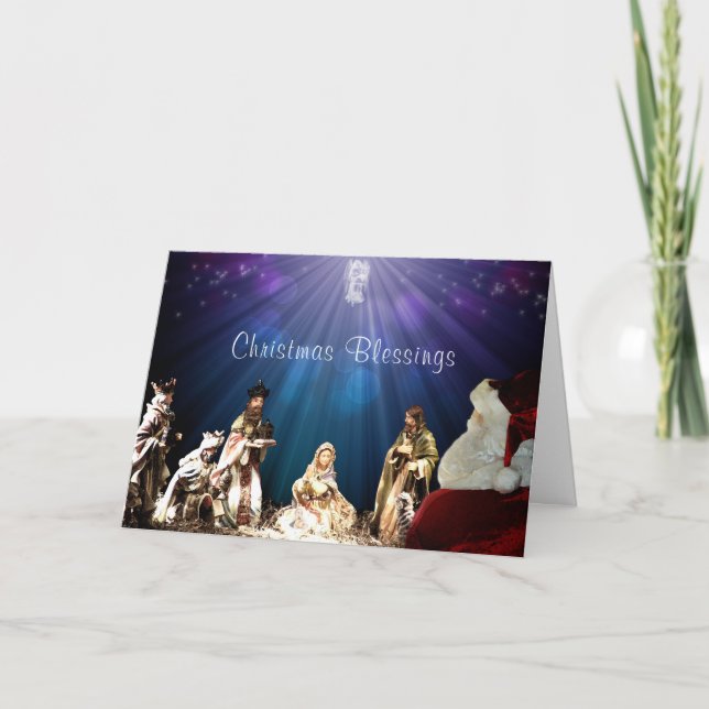 Carte Père Noël dans la Nativité (Devant)