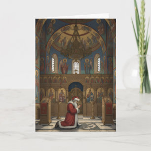 Carte Père Noël dans l'église orthodoxe orientale Noël