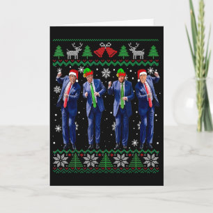 Carte Père Noël dansant drôle Trump Vance Kennedy Elon