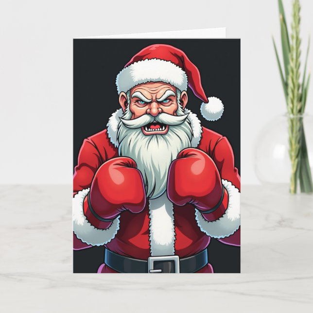 Carte Père Noël de boxe de Noël (Devant)