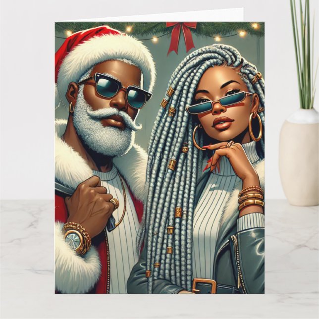 Carte Père Noël de fête festive (Devant)