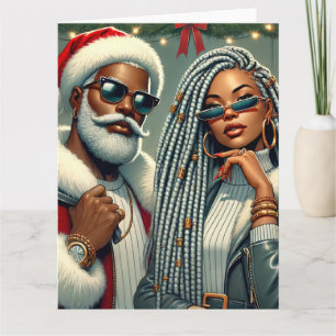 Carte Père Noël de fête festive