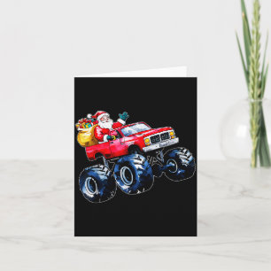 Carte Père Noël de Noël Monster Truck Xmas Garçons Enfan