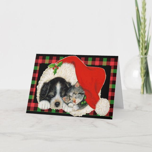 Carte Père Noël de sauvetage animal (Devant)