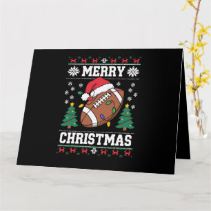 Carte Père Noël de style pull de Noël moche football amé