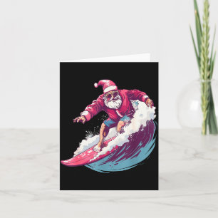 Carte Père Noël de surf de Noël surfeur amateur de surf