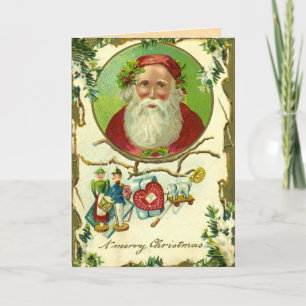 Carte Père Noël Déplaisante Vintage Noël