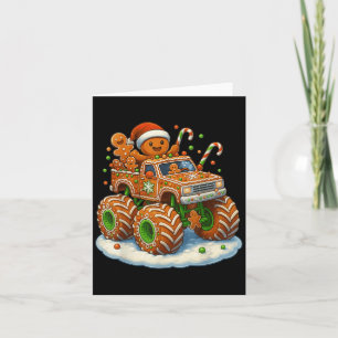 Carte Père Noël drôle chapeau Monster Truck pain d'épice