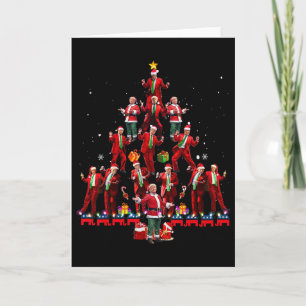 Carte Père Noël drôle danse Trump arbre Noël pyjama Xmas