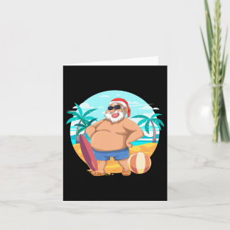 Carte Père Noël drôle d'été hawaïen Noël tropical