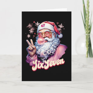 Carte Père Noël drôle dit six sept Noël 67 Meme Xmas