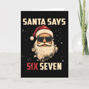 Carte Père Noël drôle dit six sept Noël 67 Meme Xmas