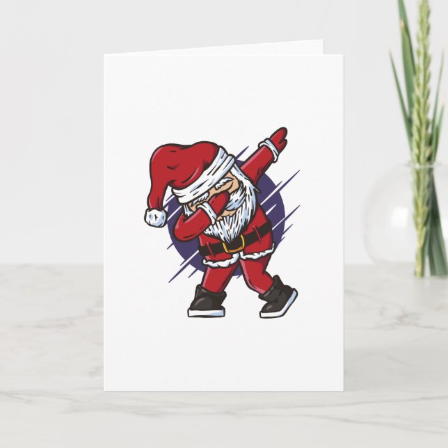 Carte Père Noël drôle en train de dabber (Devant)