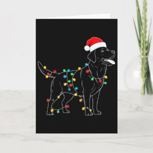Carte Père Noël drôle Labrador Retriever Lumières de Noë