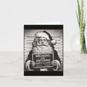 Carte Père Noël drôle Mugshot Noël – Santa Xmas