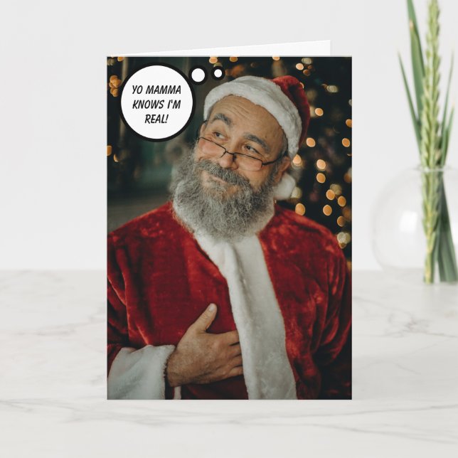 Carte Père Noël drôle, Vœux de Noël (Devant)