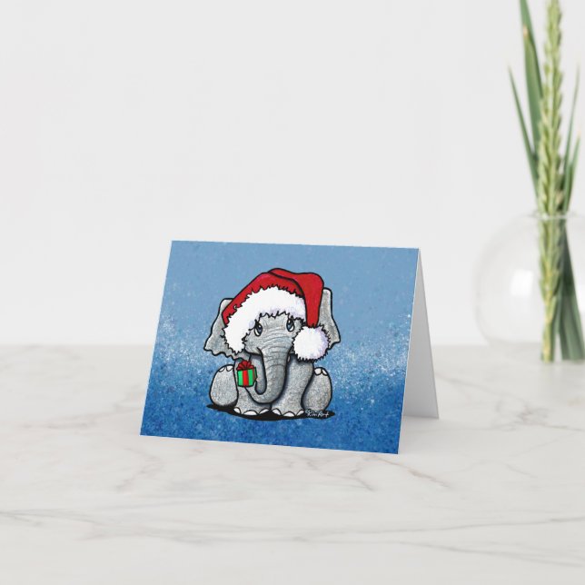 Carte Père Noël Elephant Christmas Card (Devant)